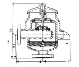 带呼出接管阻火呼吸阀结构图